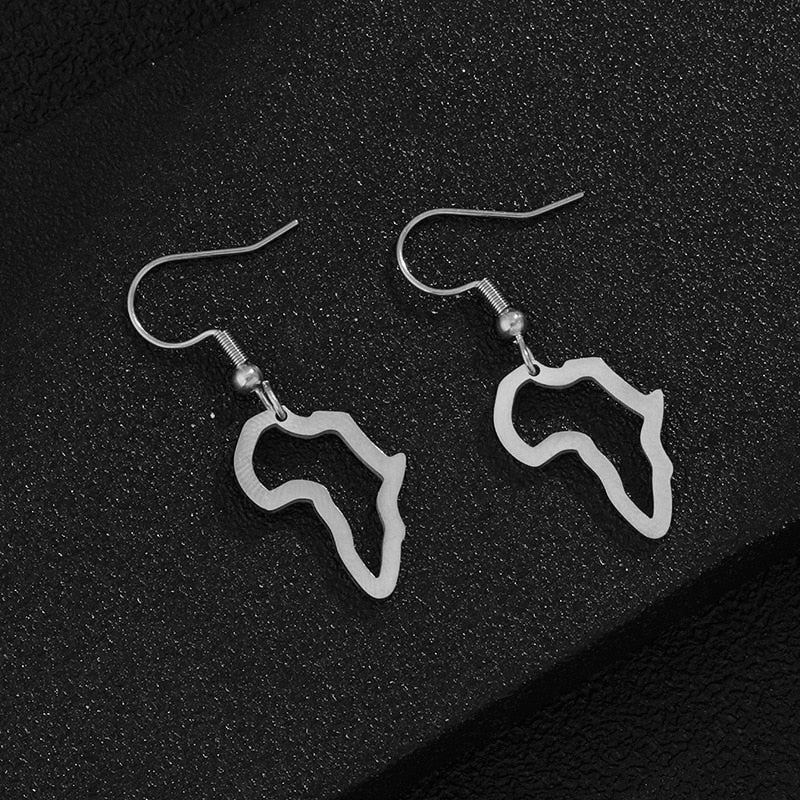 African Map Earring Golden Color