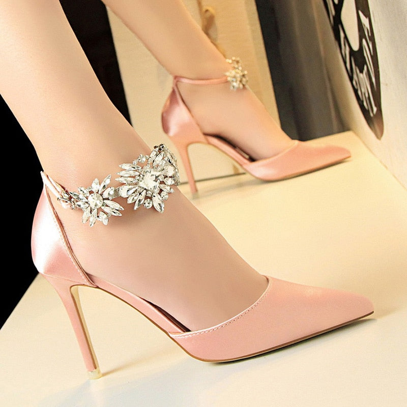 Women High Heels Rhinestone
