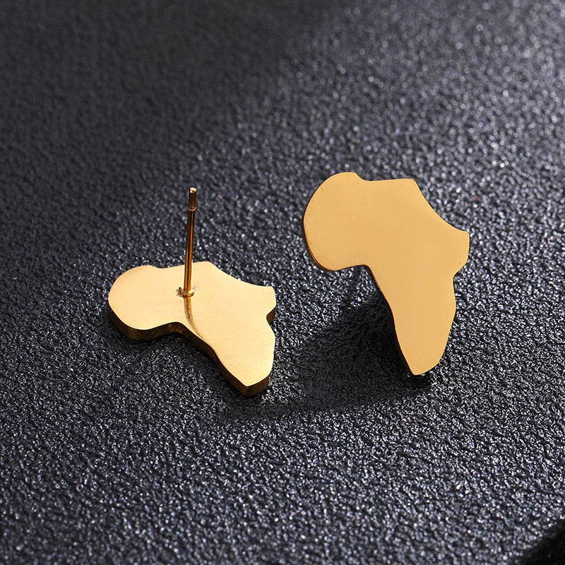 African Map Earring Golden Color