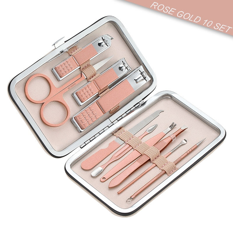 Steel Manicure set Professional nail clipper Kit