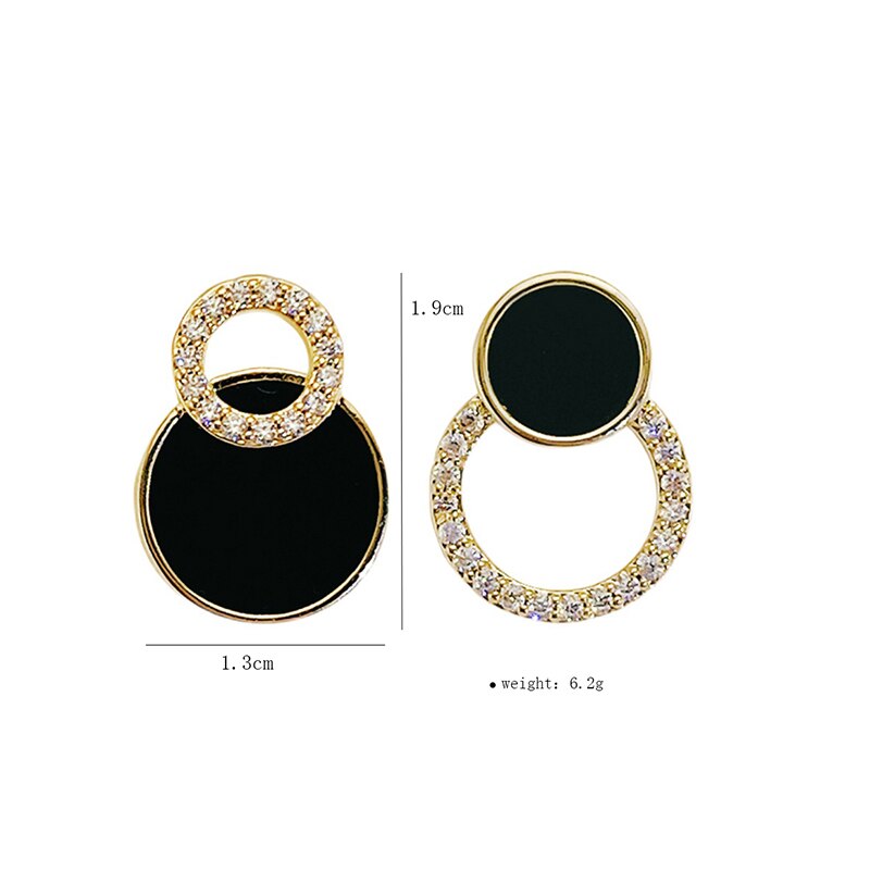 earrings Round Black Earrings