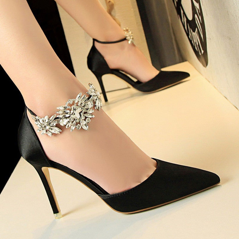 Women High Heels Rhinestone
