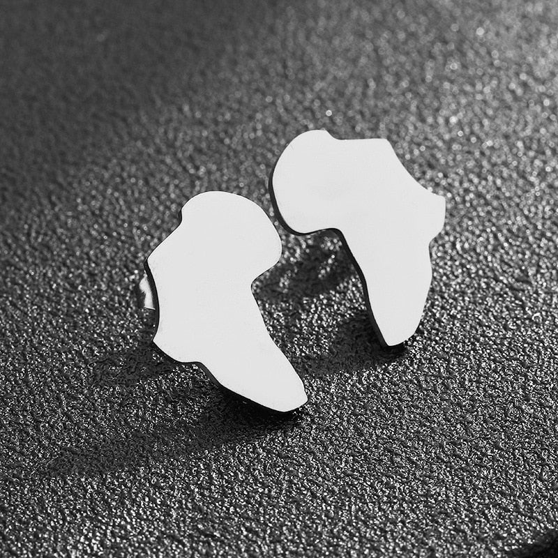 African Map Earring Golden Color