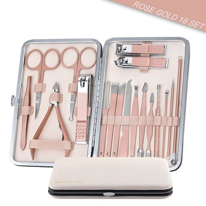 Steel Manicure set Professional nail clipper Kit
