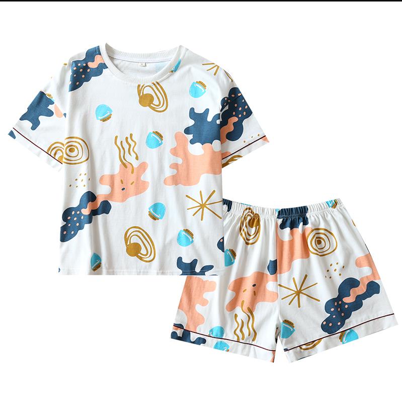 Women 100% cotton short-sleeved shorts