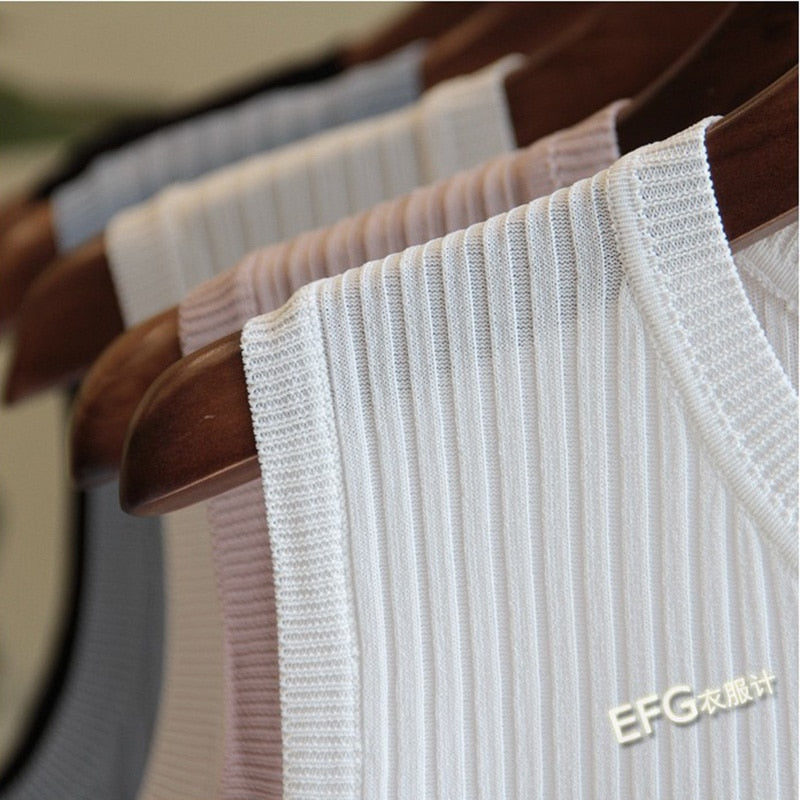 Knitted Vests Women Top