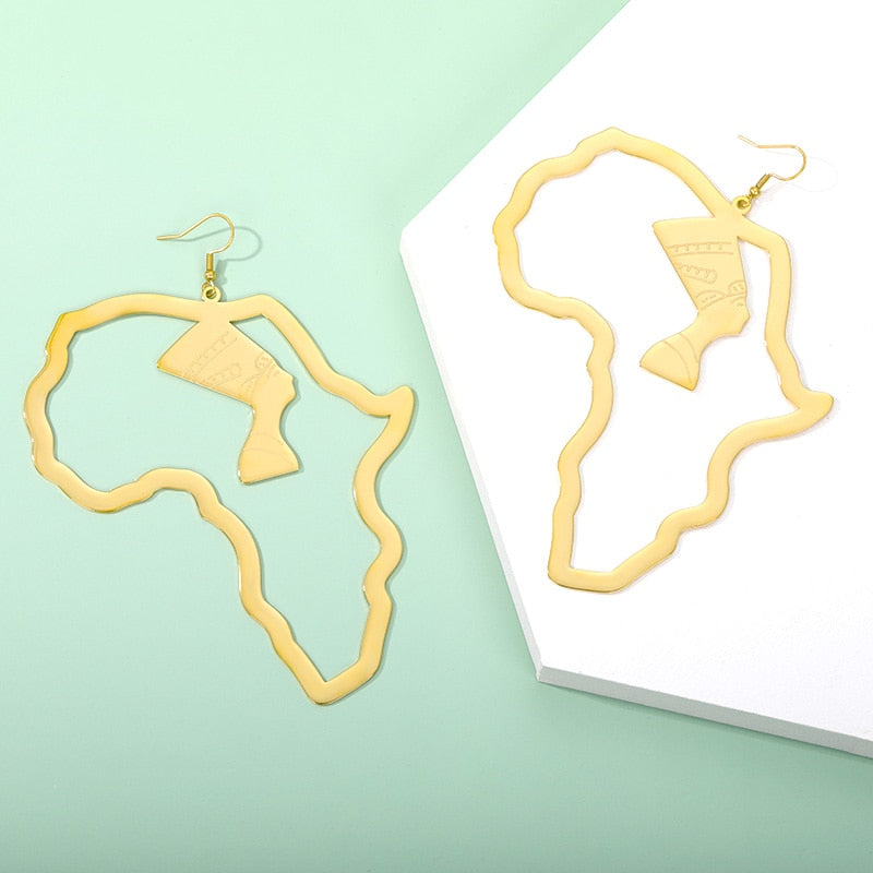 Earrings African Map Jewelry