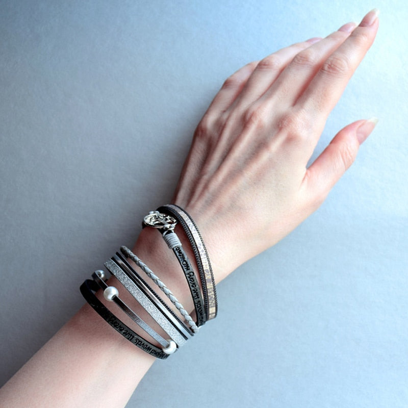 Leather Bracelets for Women Fashion Ladies