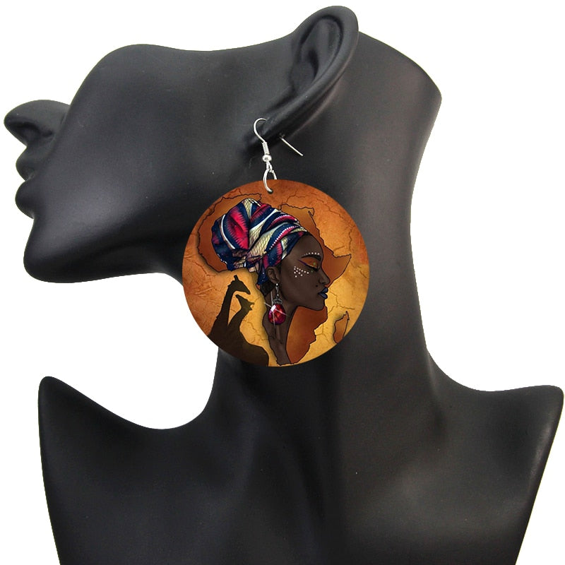 African Vintage Painted Earrings