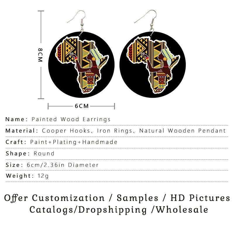 African Vintage Painted Earrings