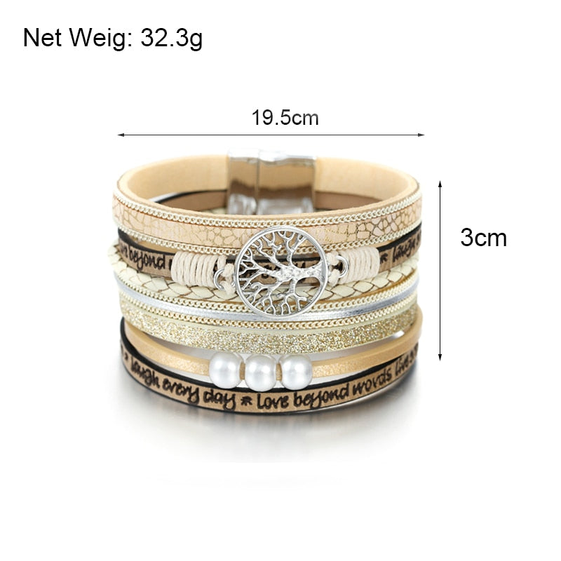 Leather Bracelets for Women Fashion Ladies