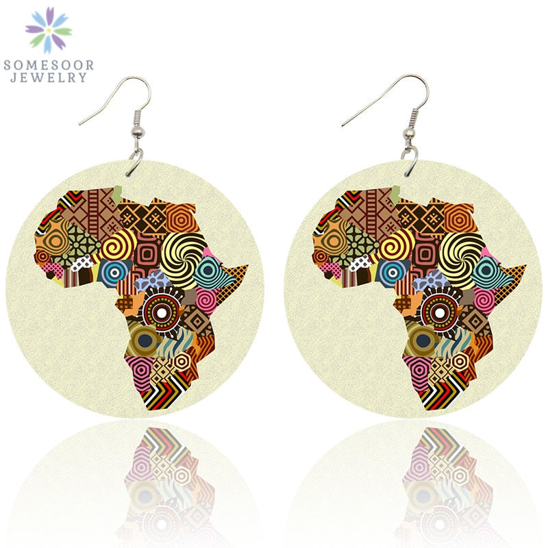 African Vintage Painted Earrings