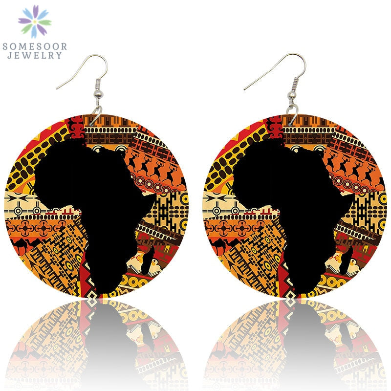 African Vintage Painted Earrings