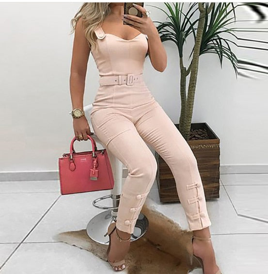 Slim Sleeveless Jumpsuits