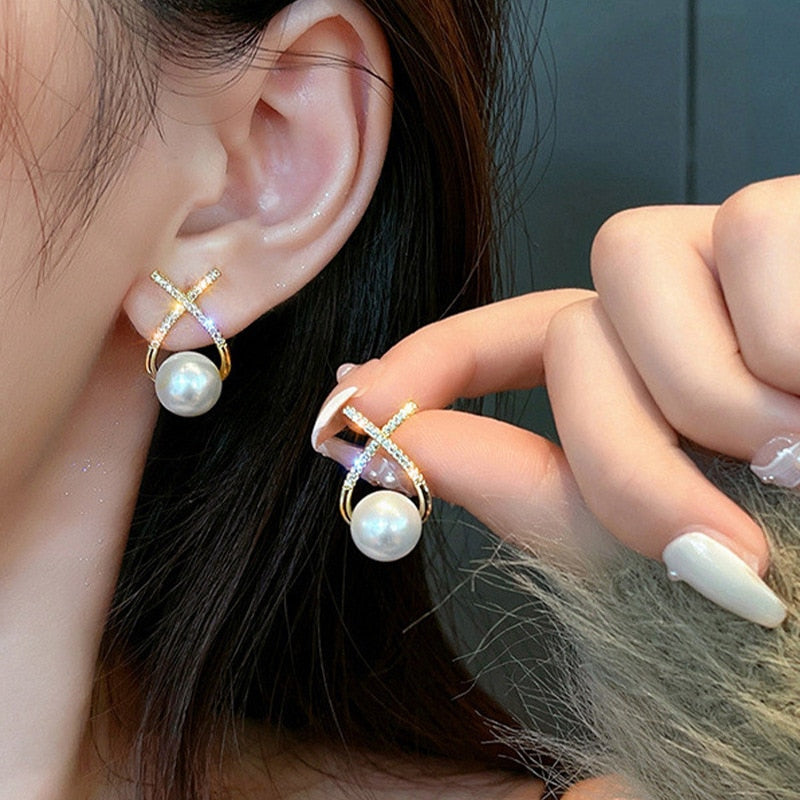 Earrings Fashion Sweet Pearl