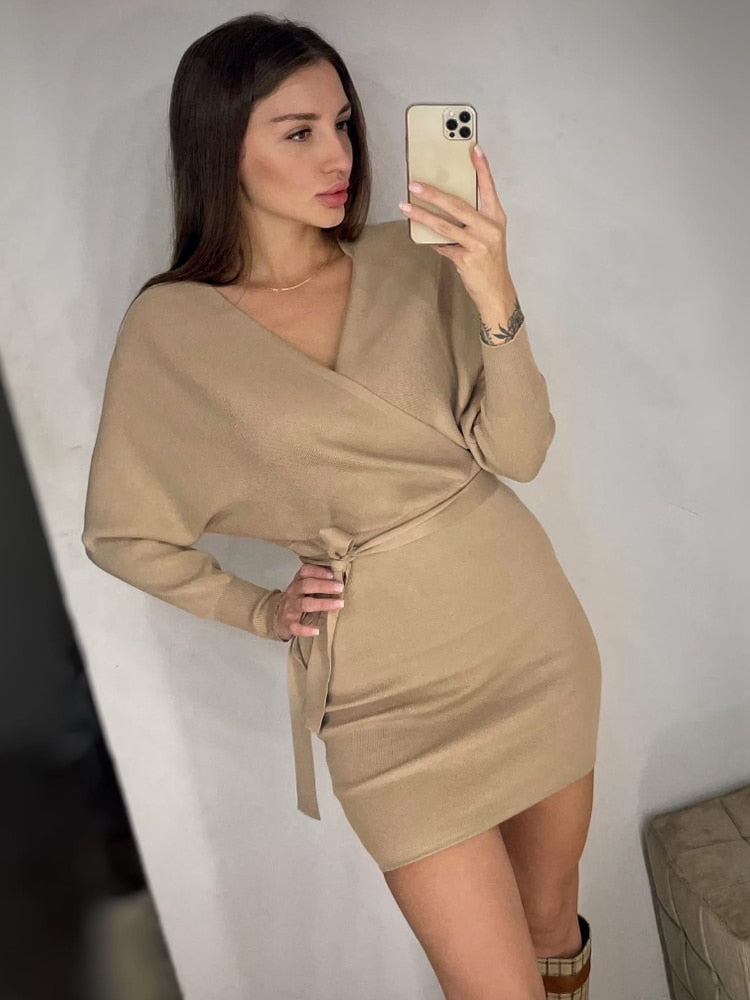 Women Knitted Sweater Dress