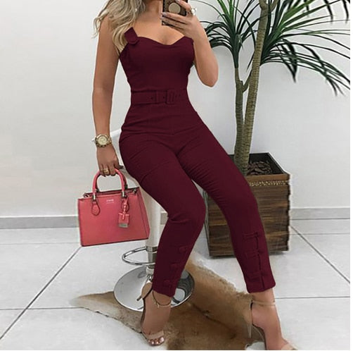 Slim Sleeveless Jumpsuits