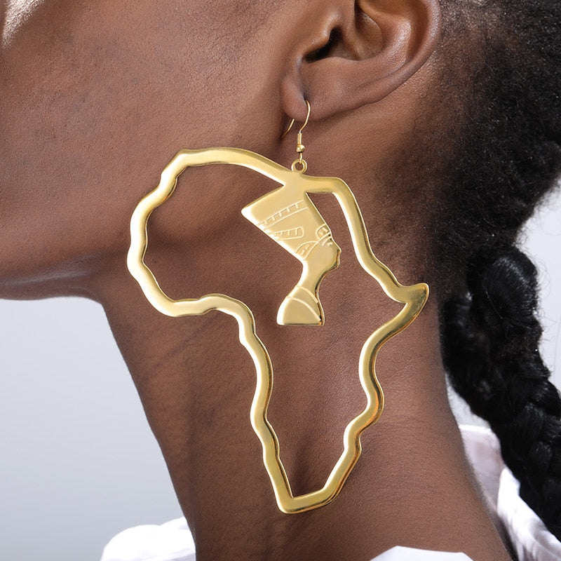 Earrings African Map Jewelry